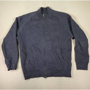 Pure Stuff Sweater Mens‎ Small S Full Zip Blue Bomber Long Sleeve Y2K EUC